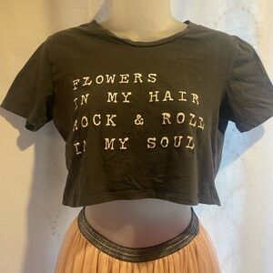 Gray Graphic Crop Top